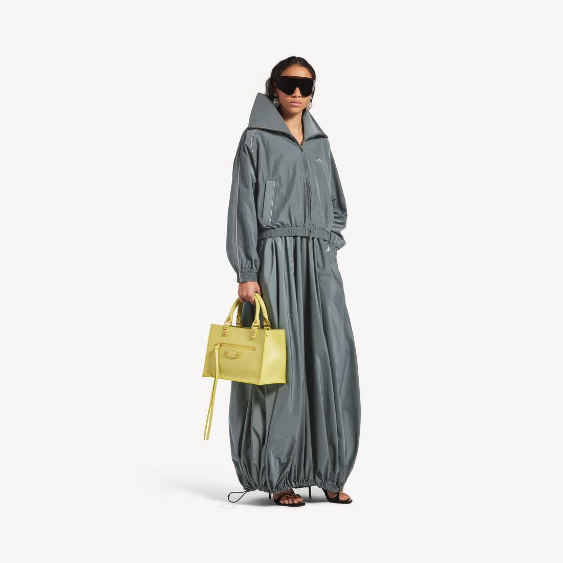 Women's Bodies High Collar Tracksuit Jacket in Elephant Grey | Balenciaga Australia EN - Image 2