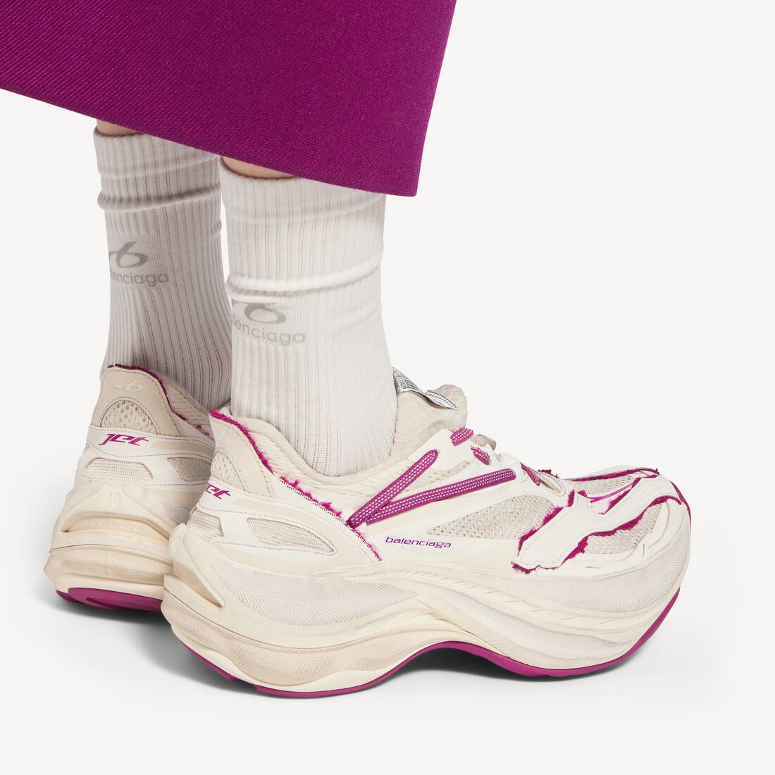 Sneaker Jet da Donna in Giallo Chiaro/rosa Fragola | Balenciaga Italia IT - Image 6