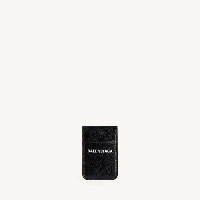 Men's Cash Magnet Card Holder With Stand in Black - Men | Balenciaga United States EN - Image 1