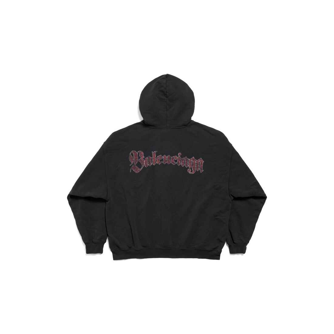Men's Spiral Crest Hoodie Medium Fit in Black Faded