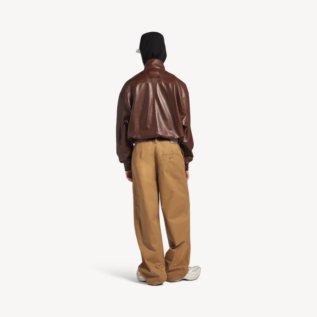 Men's High Collar Bomber in Castor | Balenciaga Lithuania EN - Image 4
