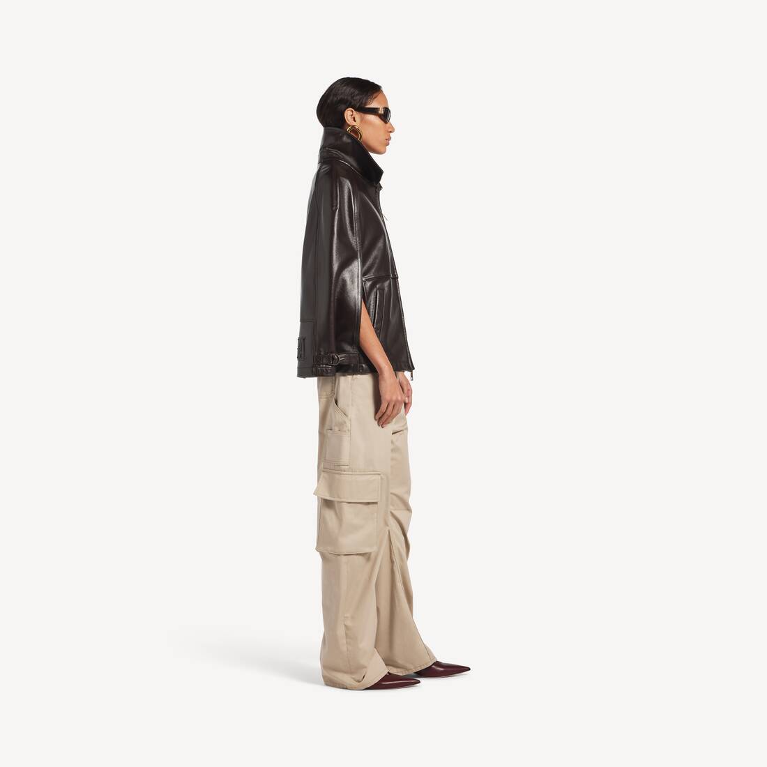 Women's Relaxed Cargo Pants in Beige | Balenciaga Zimbabwe EN - Image 3