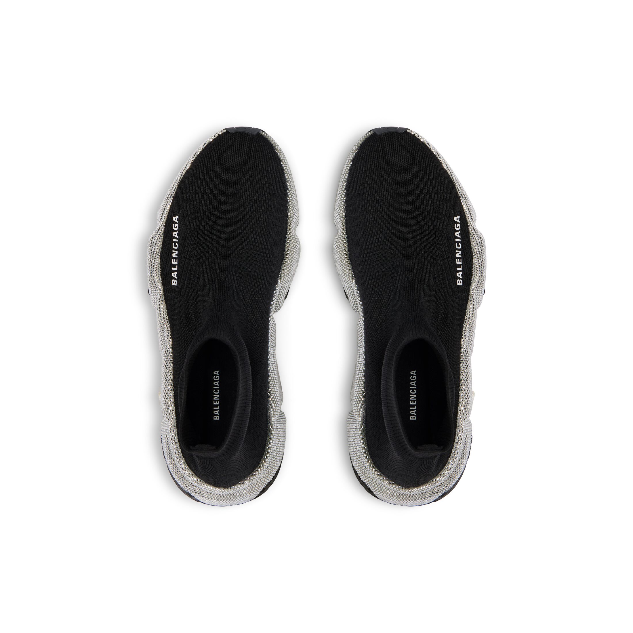 speed recycled knit sneaker with rhinestones