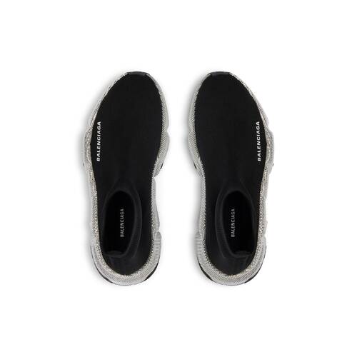 speed recycled knit sneaker with rhinestones