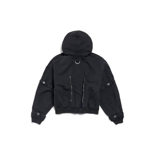 hoodie con zip d-ring cargo