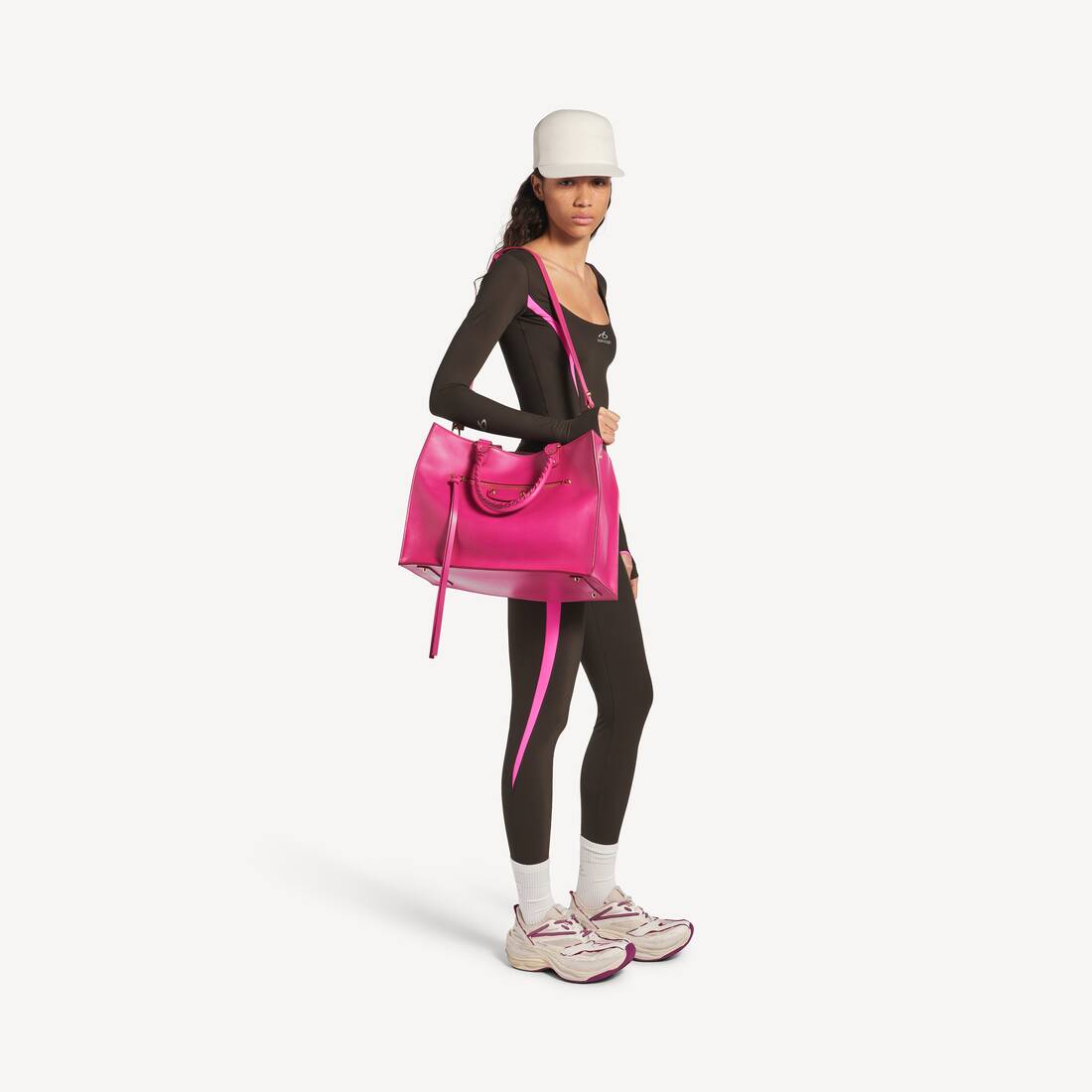 Women's Le City Sleek Tote Bag Large in Hot Pink | Balenciaga Germany EN - Image 9