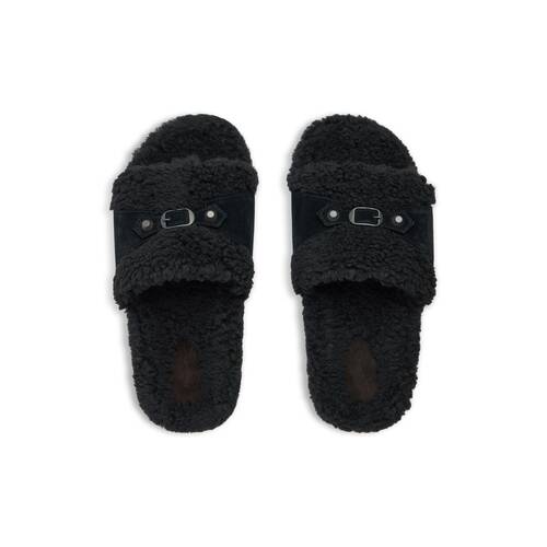 furry slide sandal