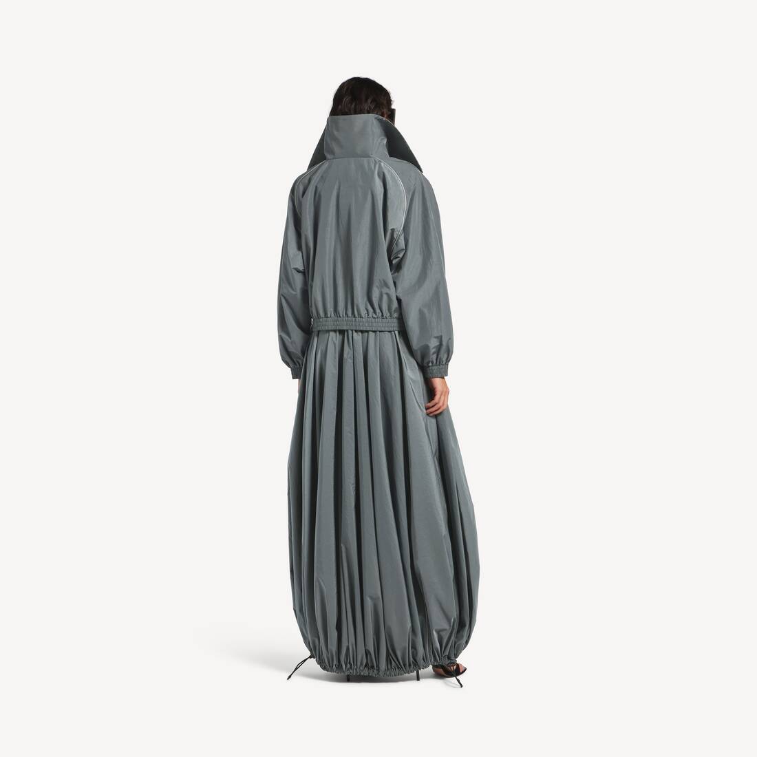 Women's Bodies High Collar Tracksuit Jacket in Elephant Grey | Balenciaga Australia EN - Image 4