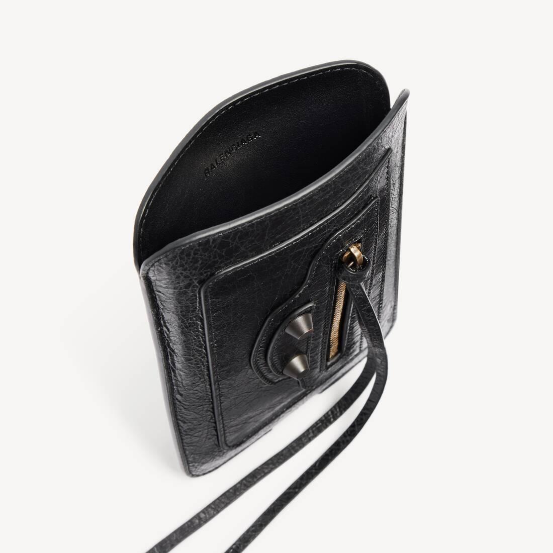 Women's Le City Vertical Phone Holder in Black | Balenciaga Latvia EN - Image 3