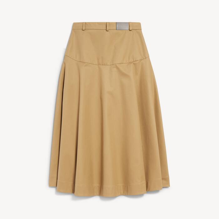 Gonna A-line In Cotone da Donna in Cammello - Donna | Balenciaga Italia IT - Image 2