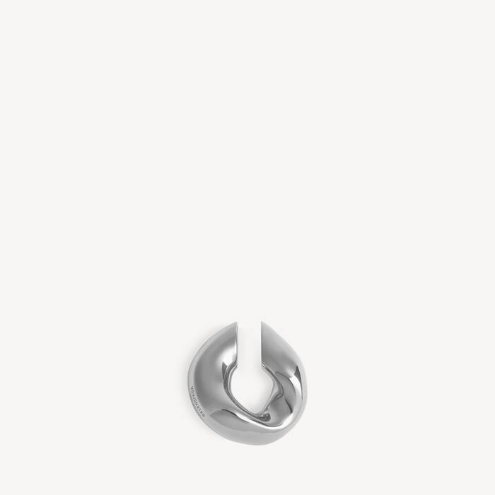 Women's Eisa Xs Ear Cuff in Shiny Silver - Women | Balenciaga United Kingdom EN - Image 1