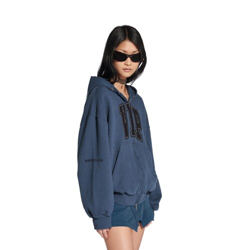 vip team logo shifted zip-up hoodie