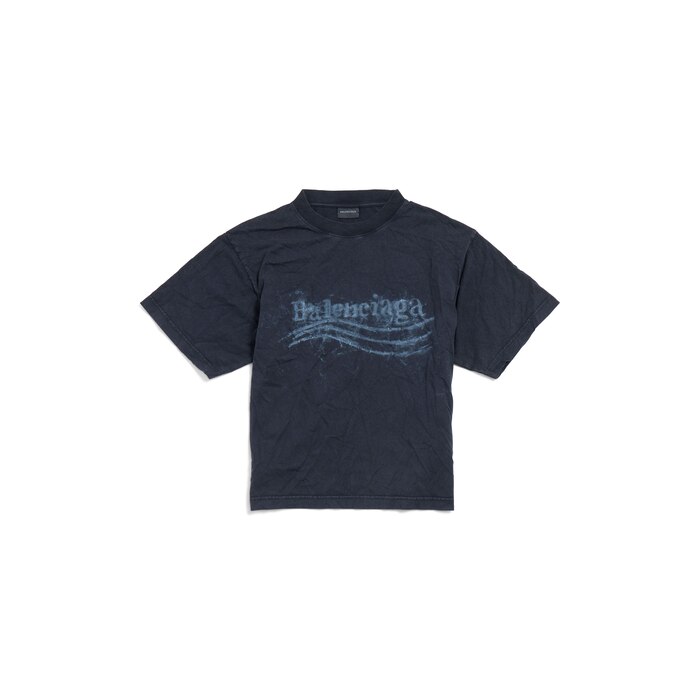 washed crayon political tシャツ ミディアムフィット