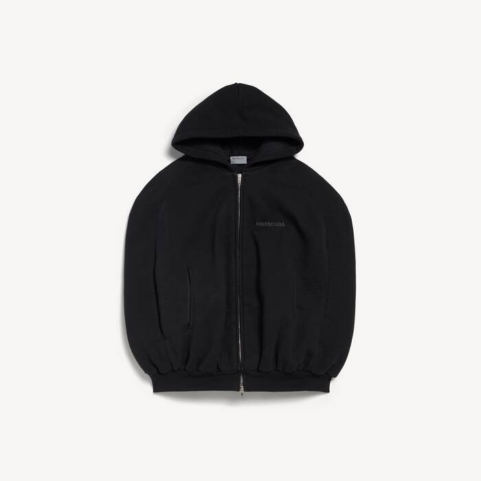 Sudadera Con Capucha Capa Globo  para Mujer en Negro - Mujer | Balenciaga Espa&ntilde;a ES - Image 2