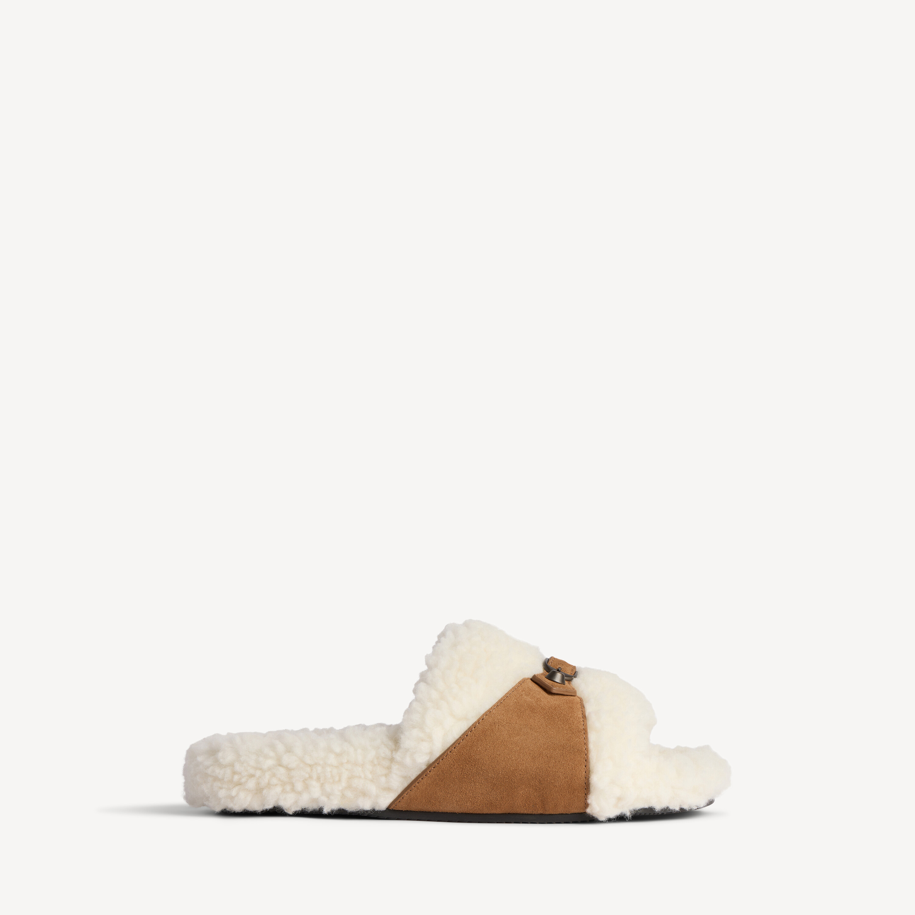 Balenciaga furry open mule