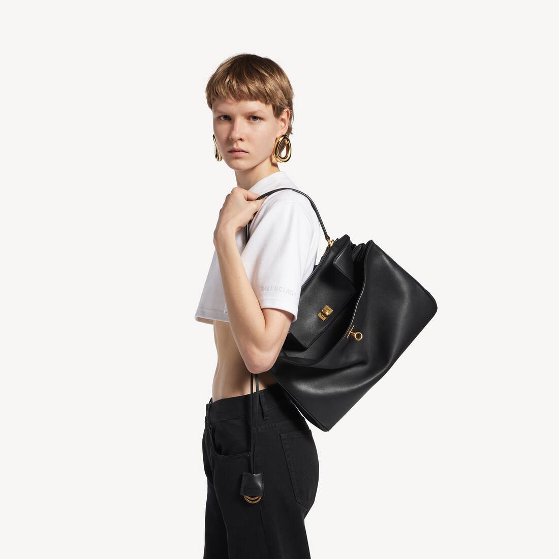 Women's Rodeo Handbag Medium in Black | Balenciaga Netherlands EN - Image 8