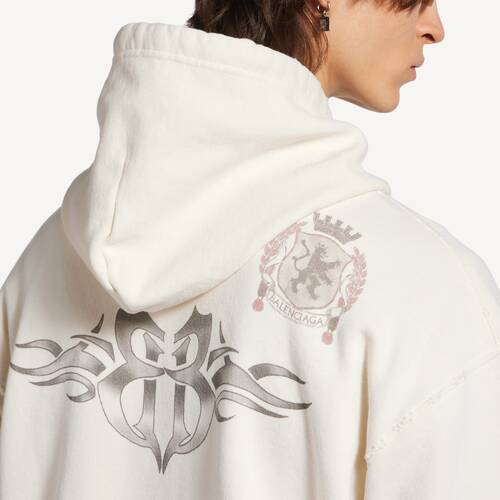 tattoo oversized zip-up hoodie