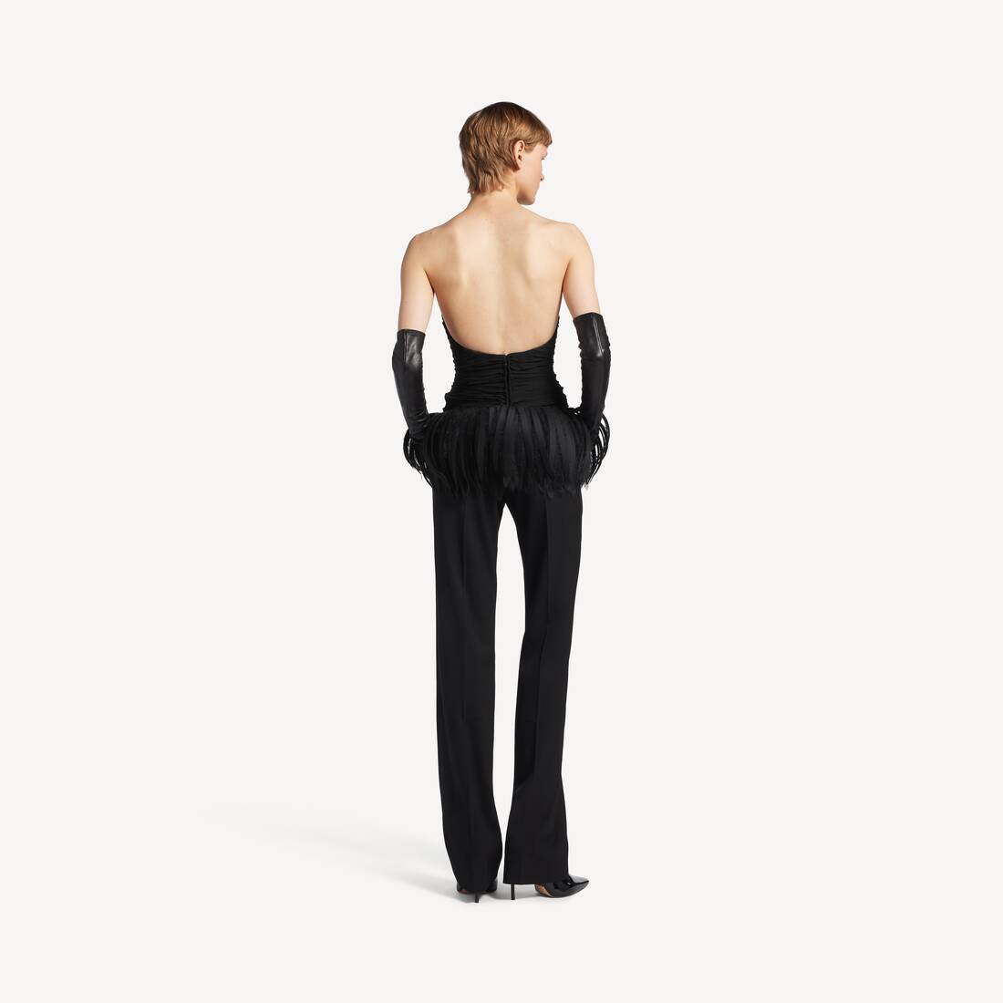 Women's Fitted Bustier Top in Black | Balenciaga Cyprus EN - Image 4
