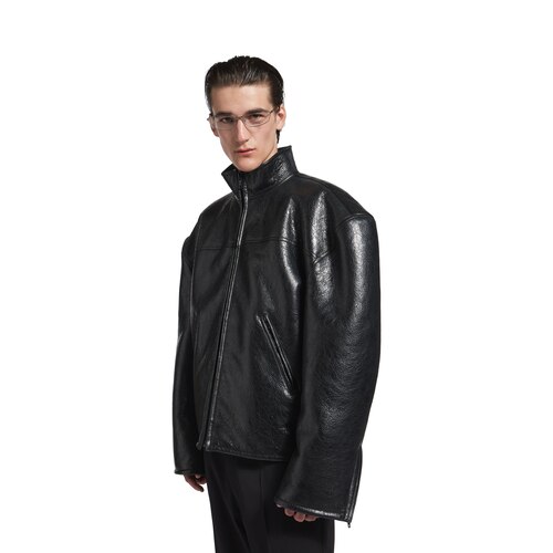 shearling zip-up jacket