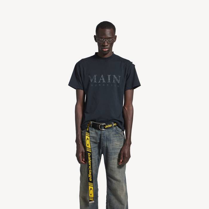 Men's D Ring Belt in Black/yellow - Men | Balenciaga Canada EN - Image 3