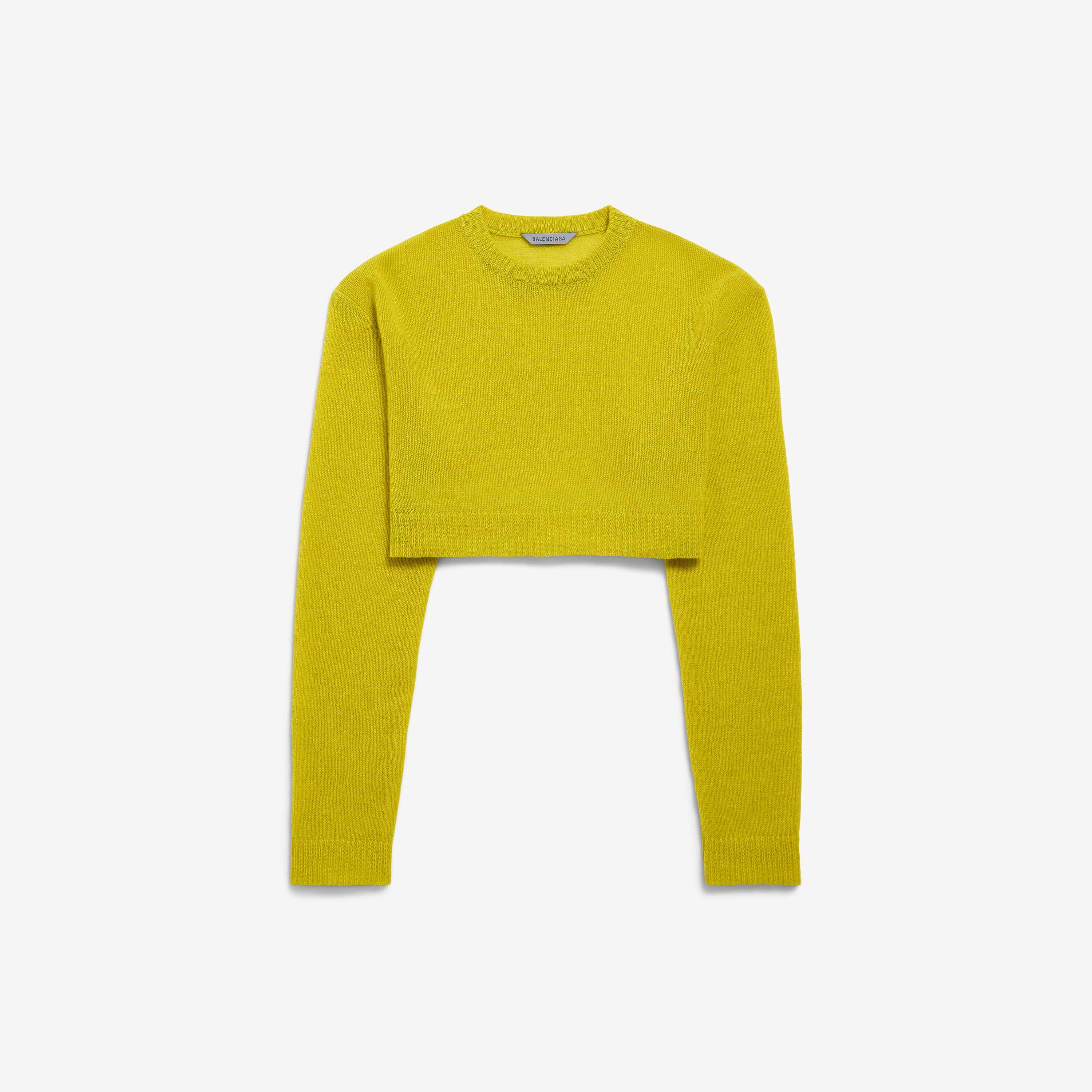 Women's Cropped Crewneck in Dark Yellow
