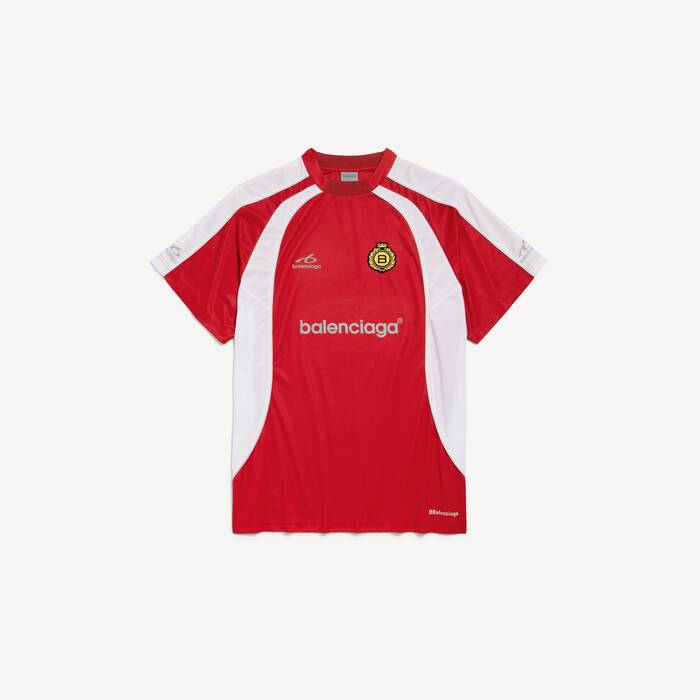 Men's Soccer Oversized T-shirt in Red - Men | Balenciaga United Kingdom EN - Image 2
