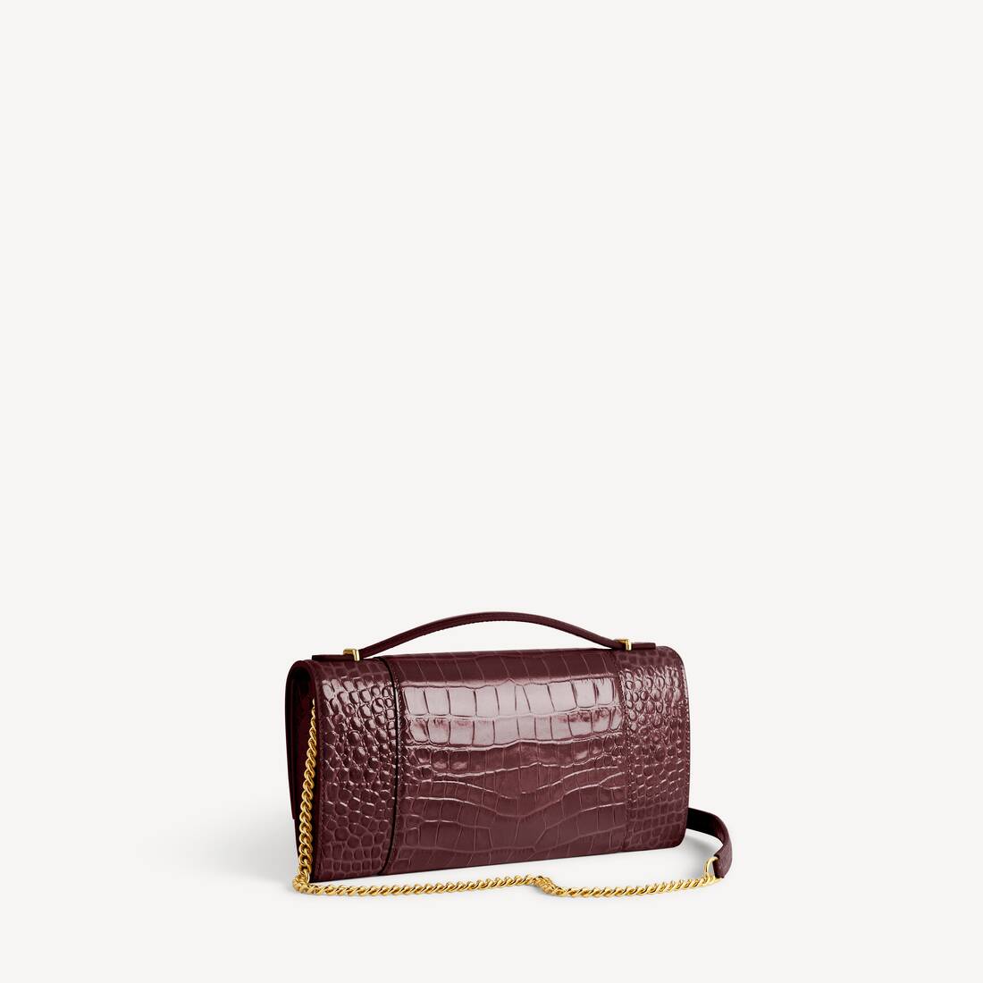 Women's Hourglass Pochette With Chain in Dark Burgundy | Balenciaga Lithuania EN - Image 3