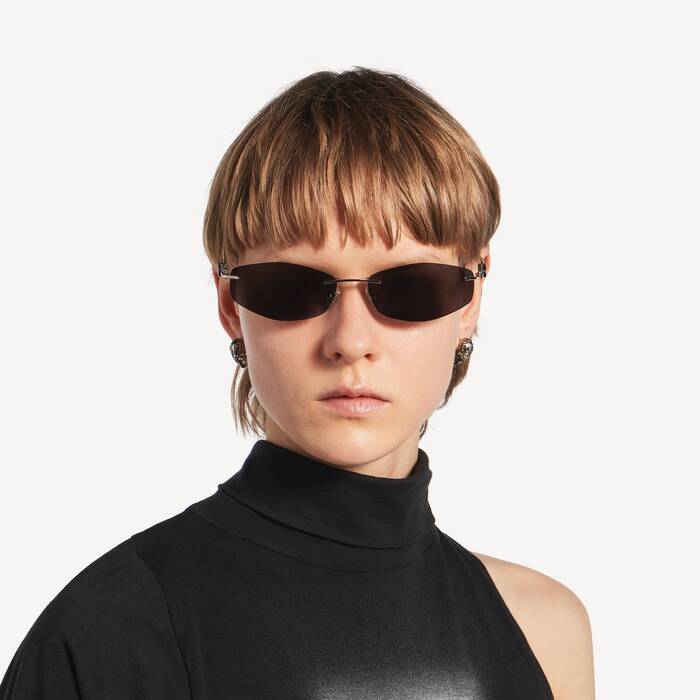 Women's Nano D-frame Sunglasses in Silver - Women | Balenciaga Netherlands EN - Image 2