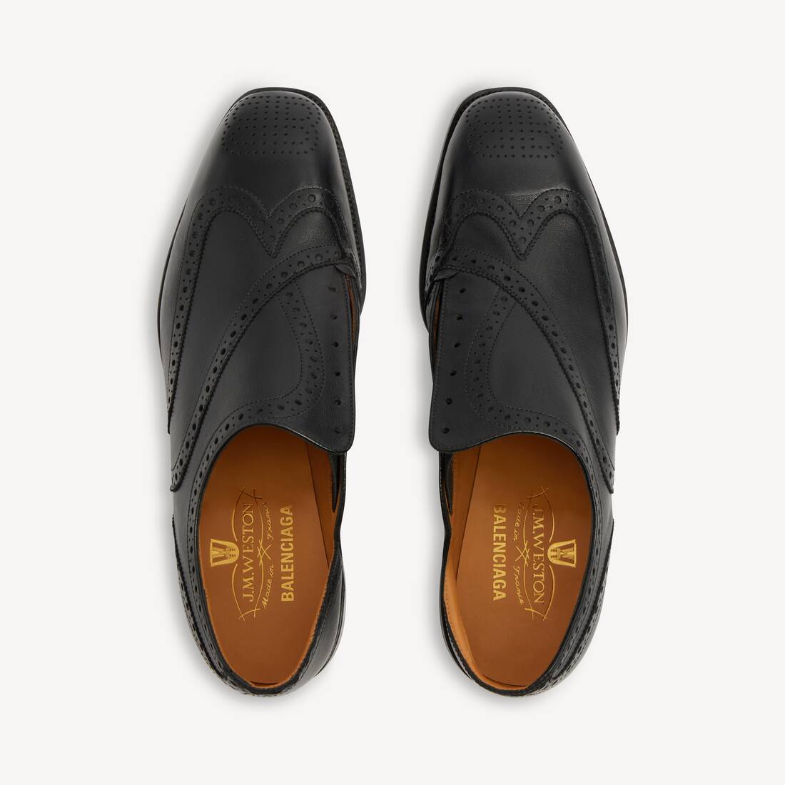 Men's Balenciaga | J.m. Weston D'orsay Oxford Shoe in Black | Balenciaga Canada EN - Image 4