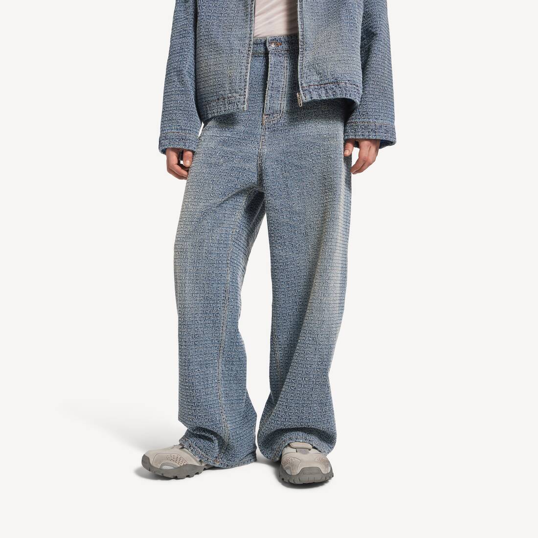 Jeans Denim Stitch Baggy da Uomo in Blu Scuro | Balenciaga Italia IT - Image 5
