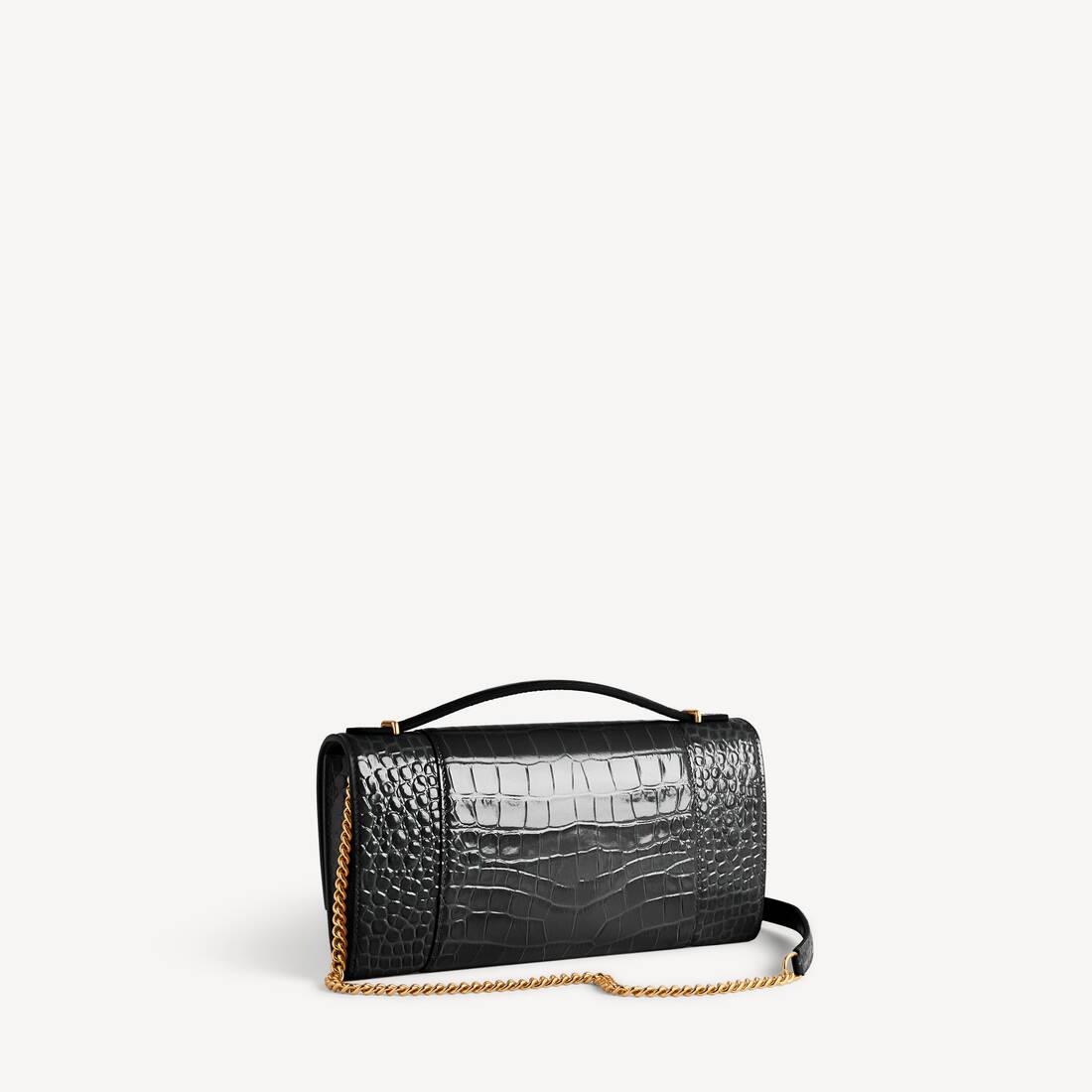 Women's Hourglass Pochette With Chain in Black | Balenciaga Lithuania EN - Image 3