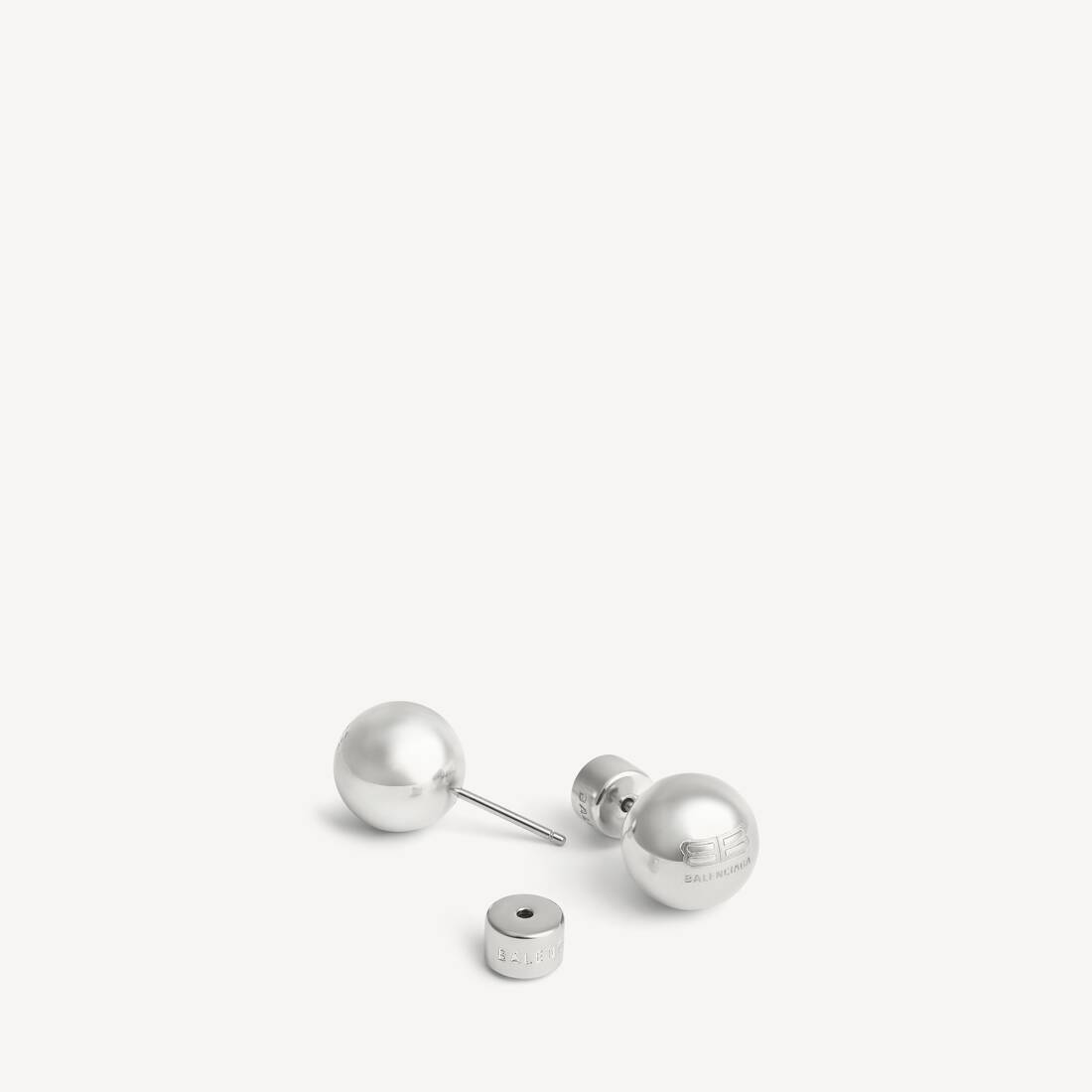 Boucles D&rsquo;oreilles Atom  in Argent&eacute; Brillant | Balenciaga Belgique FR - Image 3