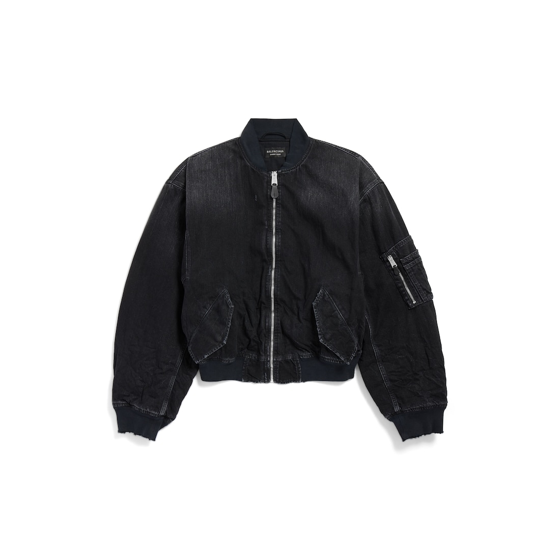 Men's Standard Denim Bomber in Black | Balenciaga US