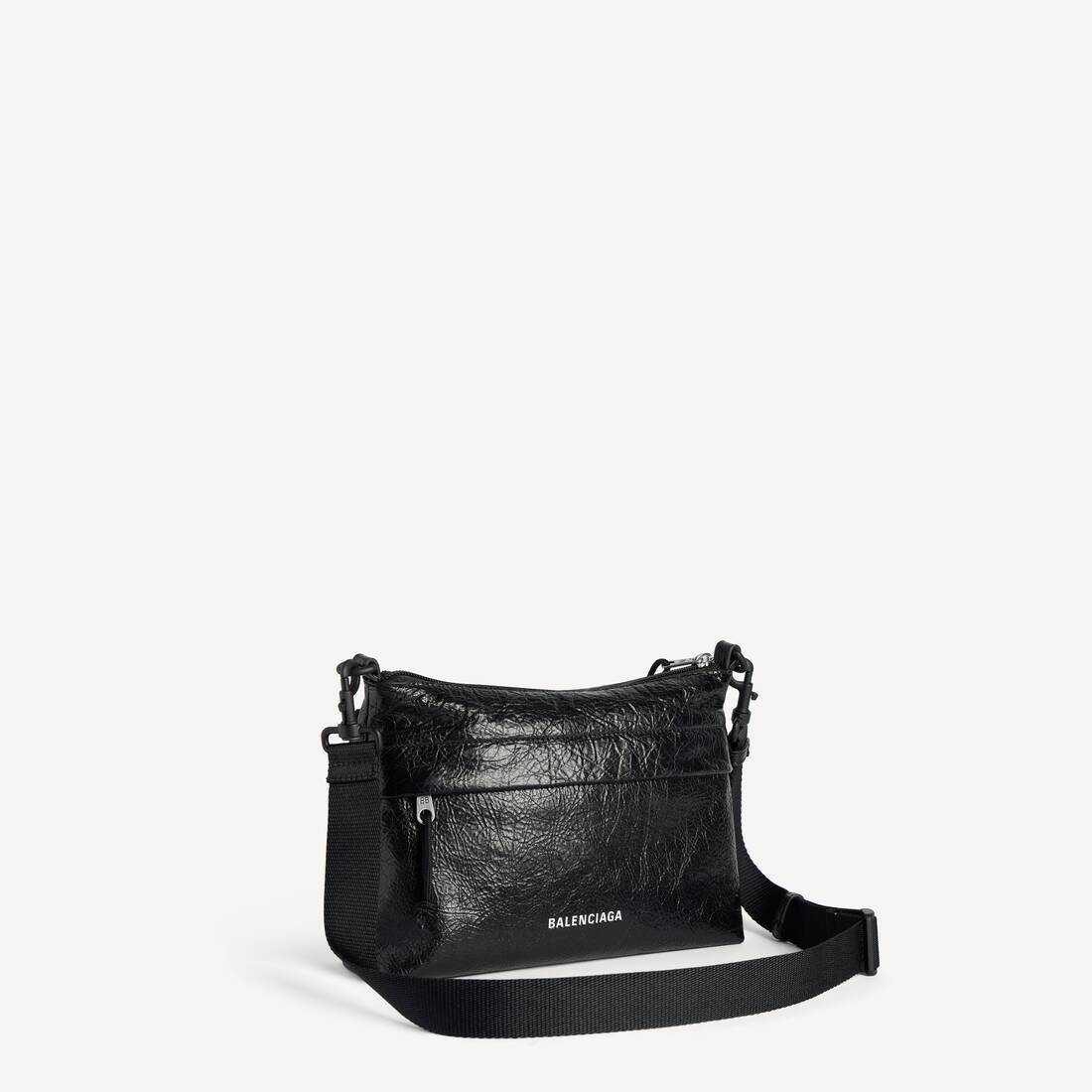 Men's Explorer Double Pouch Messenger Bag in Black | Balenciaga Canada EN - Image 3