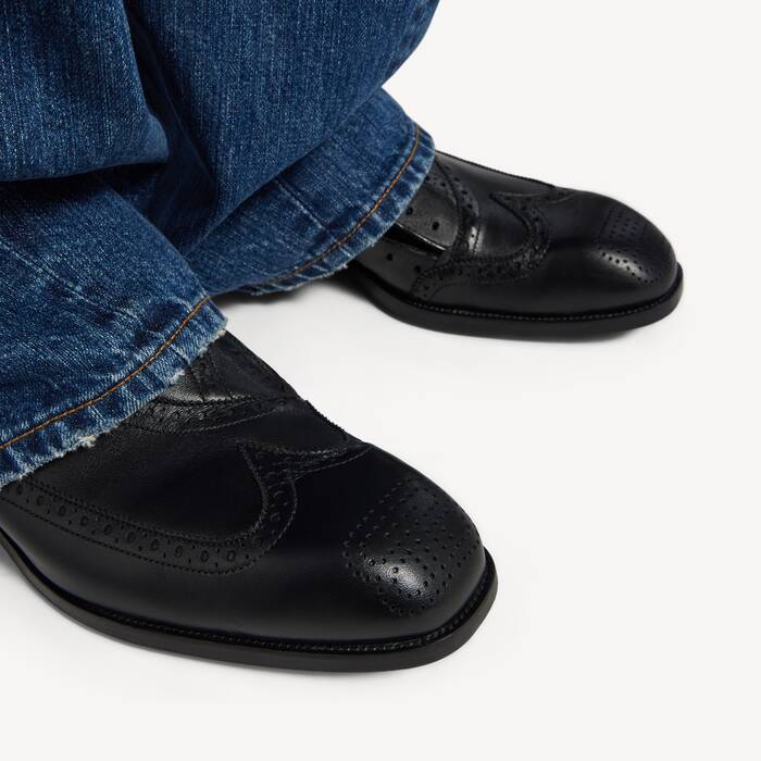 Men's Balenciaga | J.m. Weston D'orsay Oxford Shoe in Black - Men | Balenciaga United Kingdom EN - Image 3