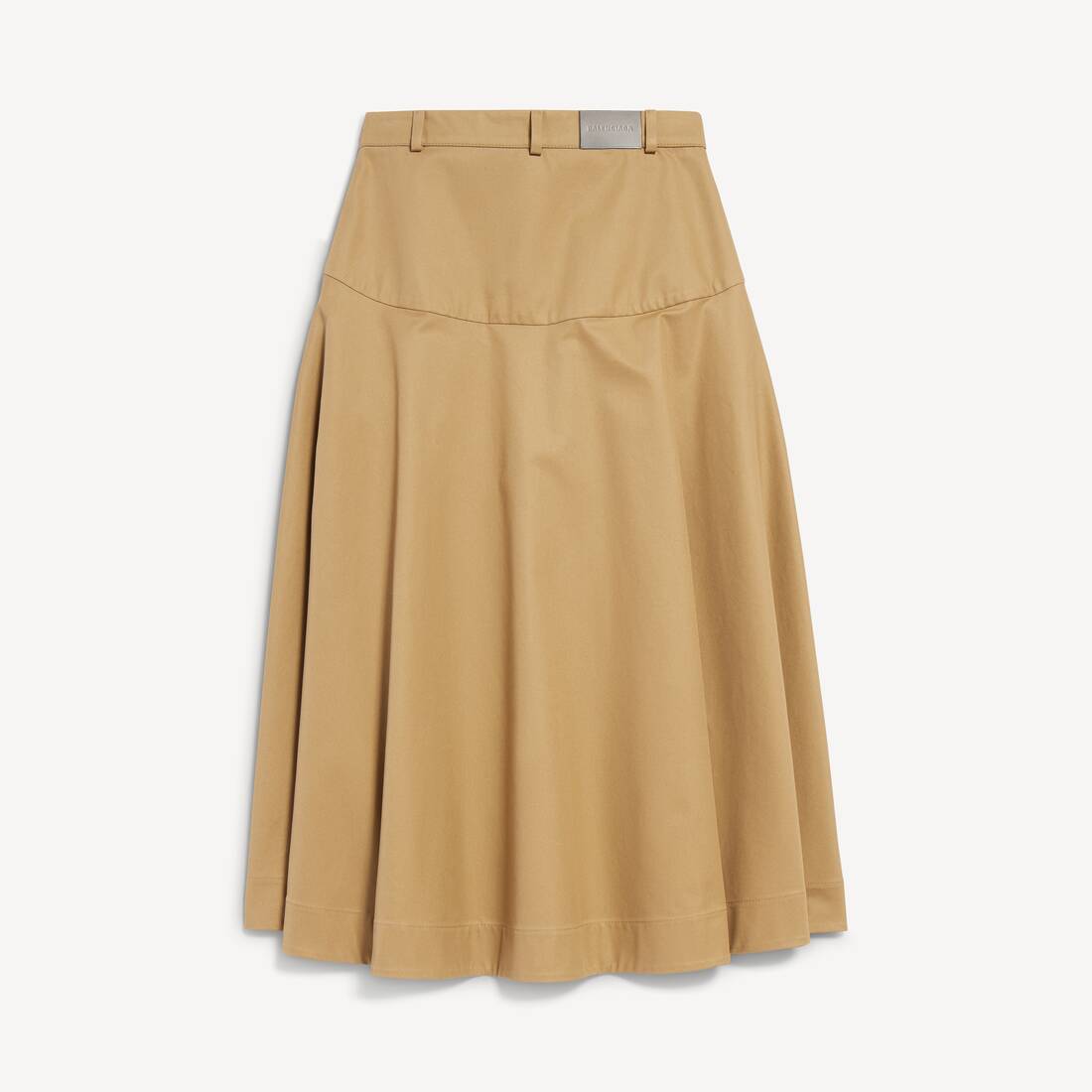 Women's A-line Cotton Skirt in Camel | Balenciaga Netherlands EN - Image 2