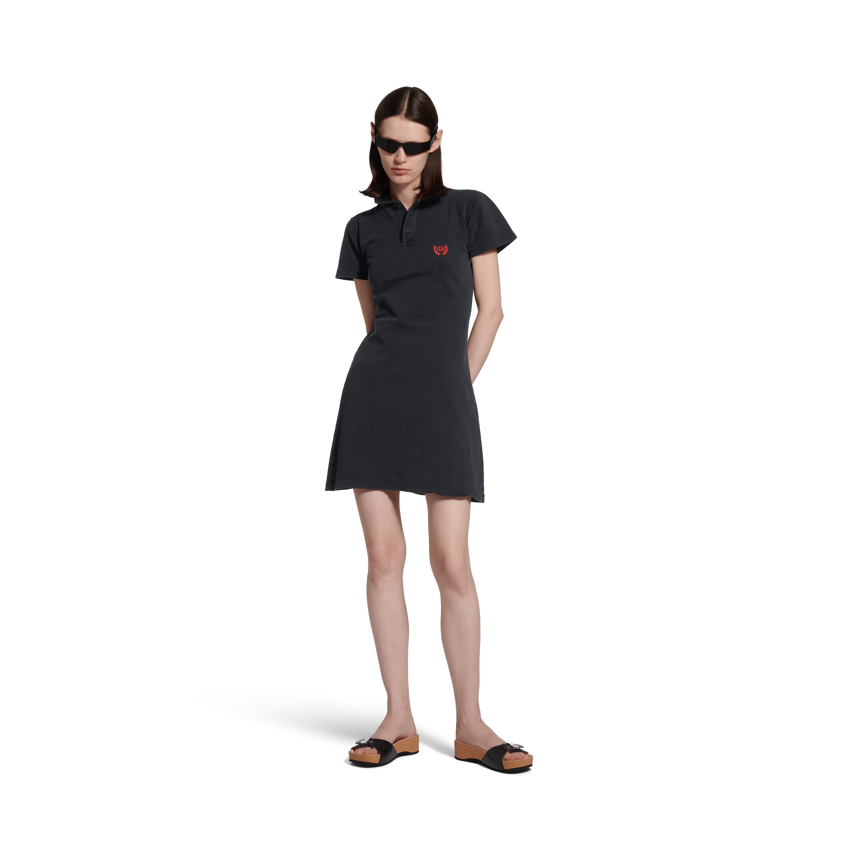 Women's Polo Mini Dress in Black | Balenciaga US