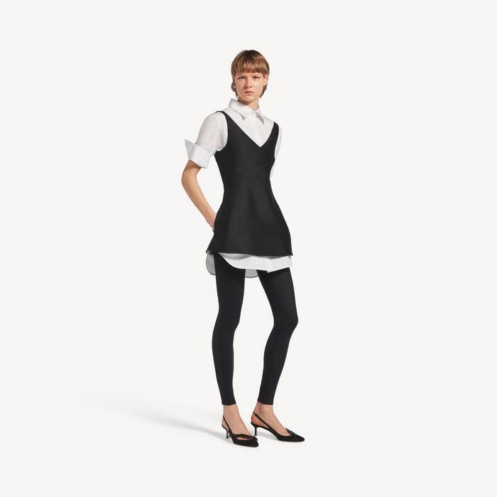 Women's Hybrid Shirt Dress in Black - Women | Balenciaga United States EN - Image 3