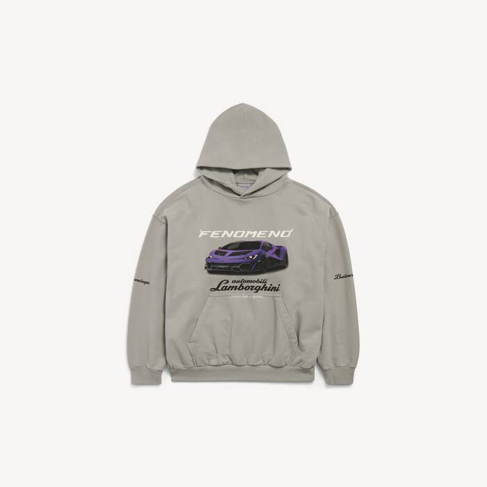 Balenciaga | Automobili Lamborghini Hoodie Mittlere Passform f&uuml;r Herren in Balenciaga Grau - Herren | Balenciaga Deutschland DE - Image 1