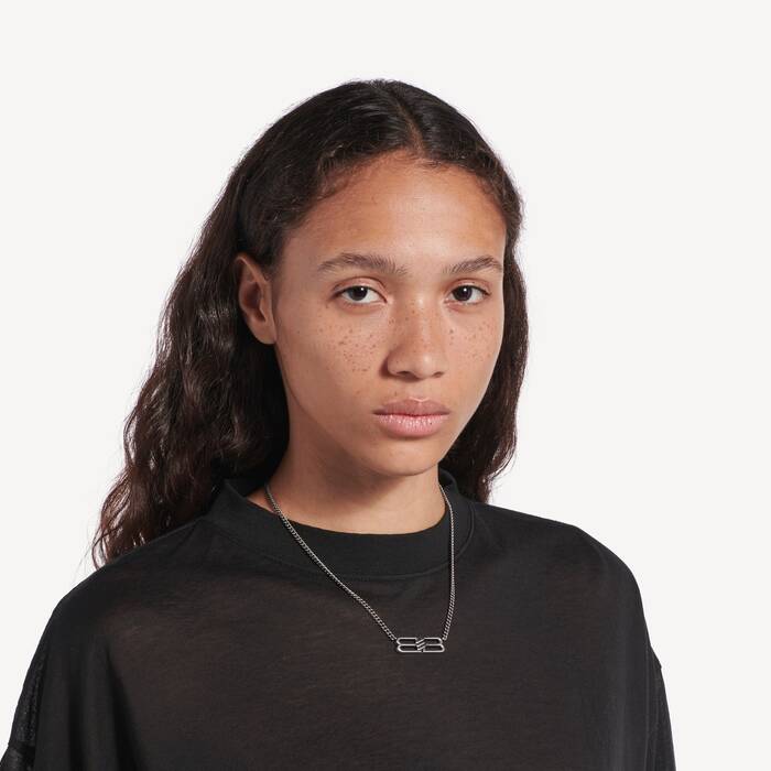 Collier Bb Icon in Argent Ancien | Balenciaga Suisse FR - Image 2