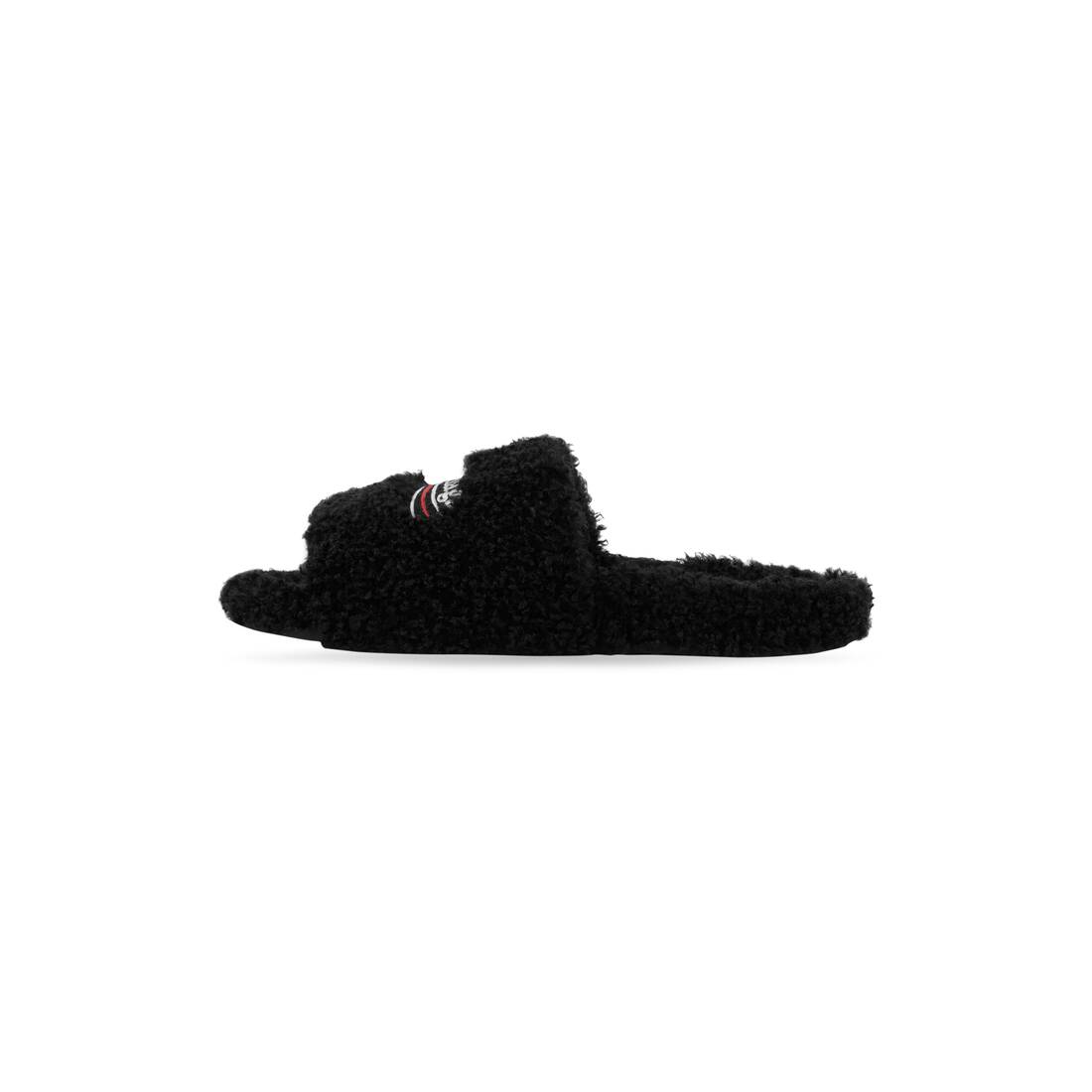 Men's Furry Slide Sandal in Black