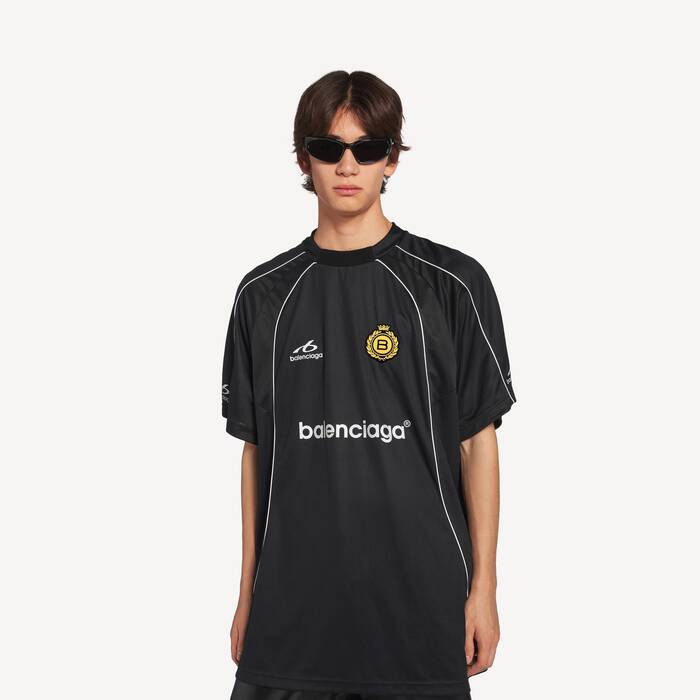 Men's Soccer Oversized T-shirt in Black - Men | Balenciaga United States EN - Image 1