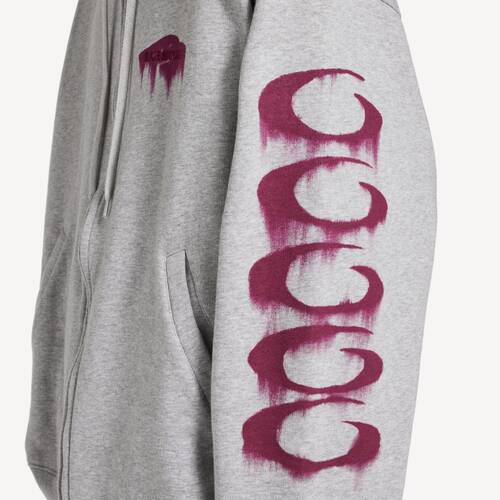 wet brush oversized zip-up hoodie