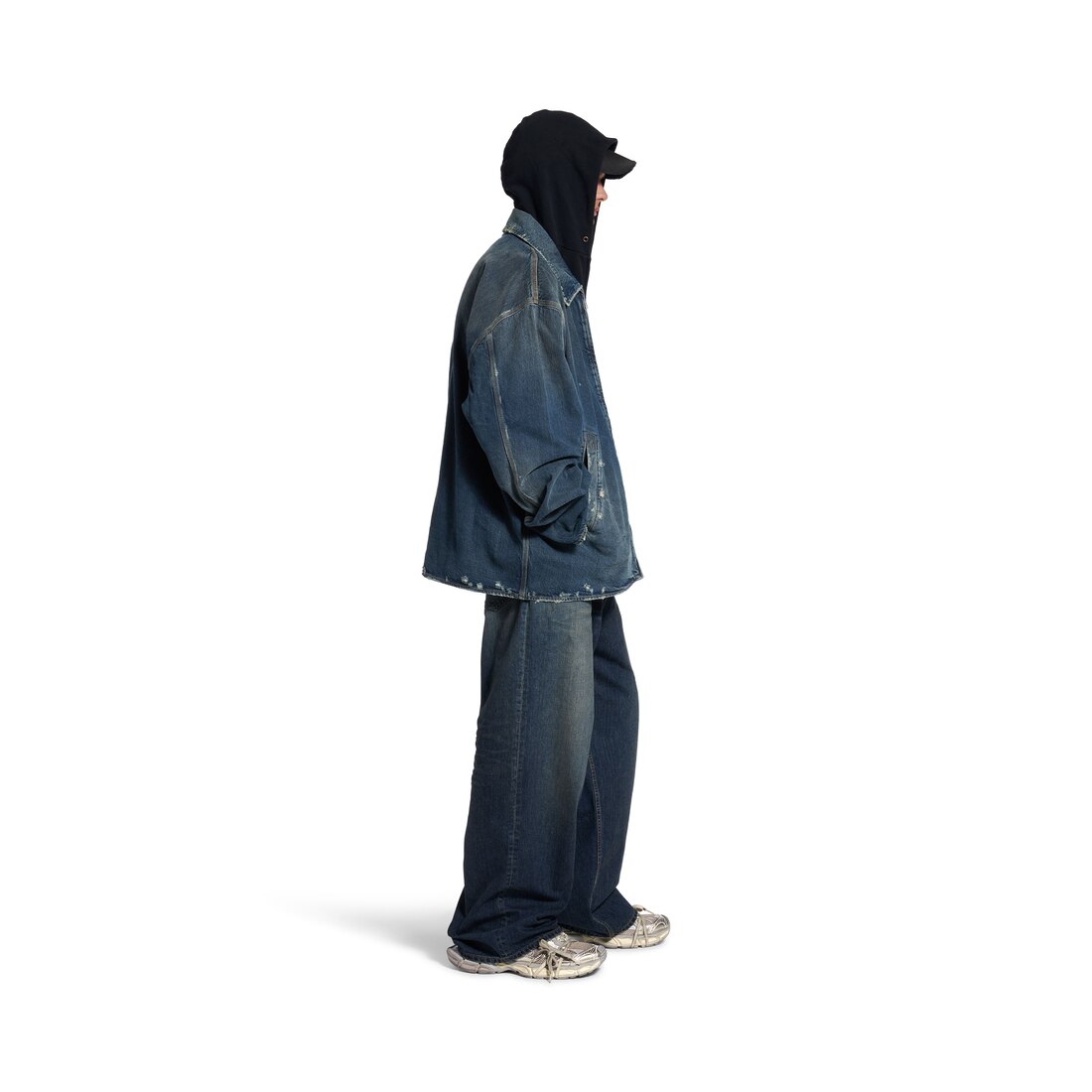 Men's Zip-up Denim Jacket in Blue