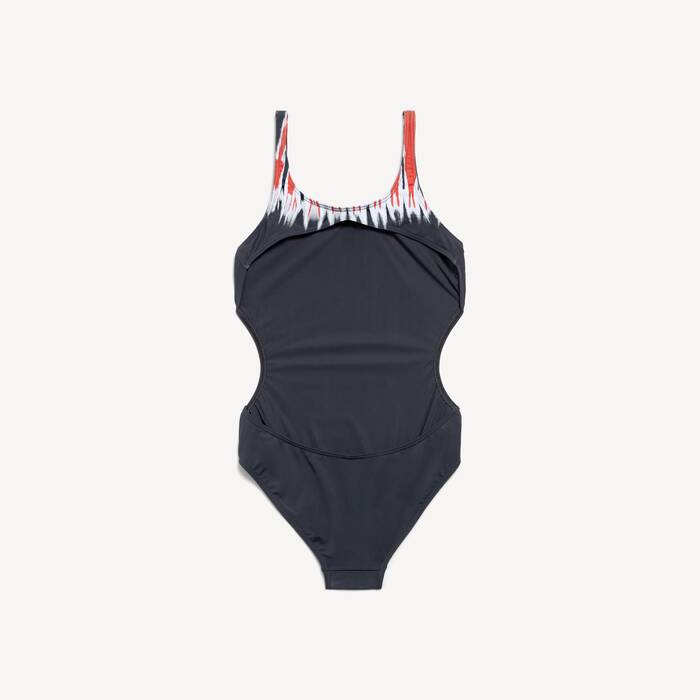 Maillot De Bain Extreme Tie Dye pour Femme en Noir - Femme | Balenciaga Belgique FR - Image 2