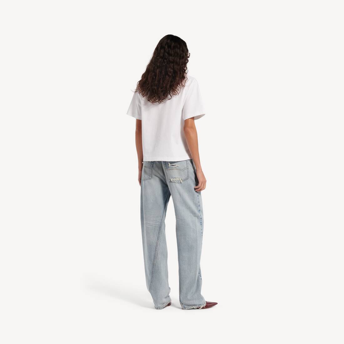 T-shirt I<3 U Fit Medium pour Femme en Blanc | Balenciaga Belgique FR - Image 4
