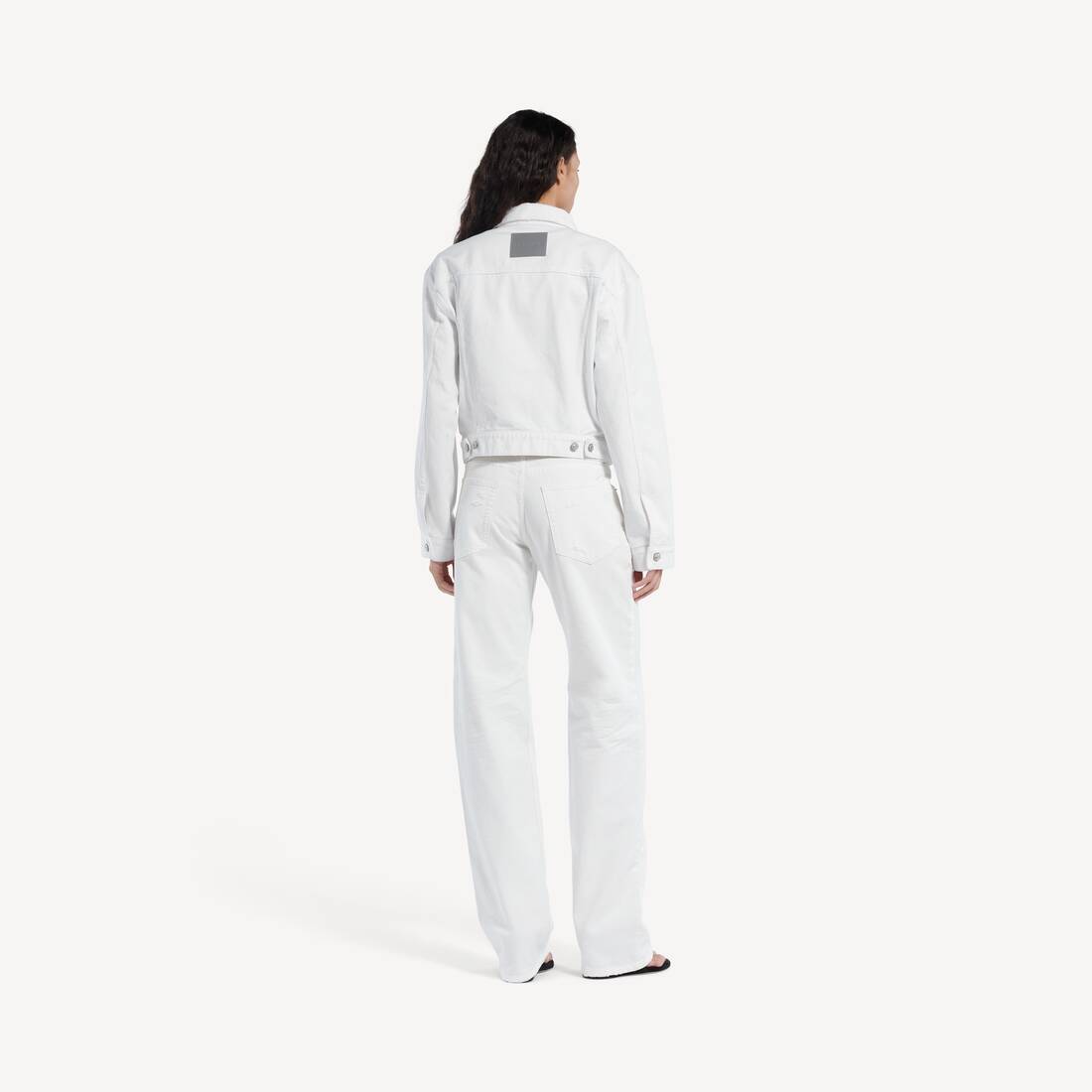 Chaqueta Boxy Cl&aacute;sica Wings para Mujer en Blanco | Balenciaga Espa&ntilde;a ES - Image 4