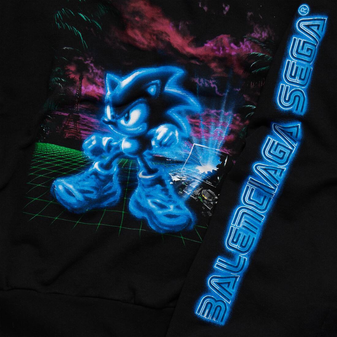 ブラック の メンズ Balenciaga | Sega Sonic The Hedgehog オーバーサイズ ジップアップフーディ | Balenciaga 日本 JA - Image 3