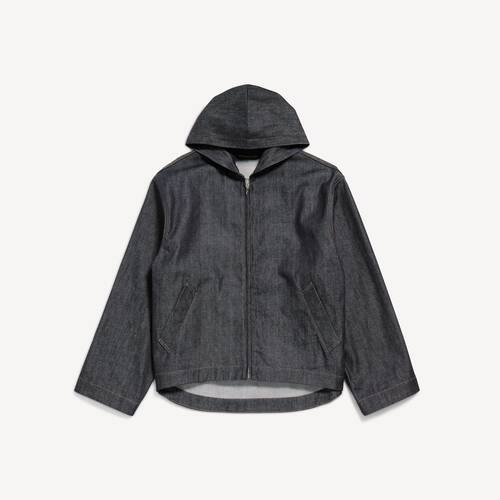 giacca denim con cappuccio