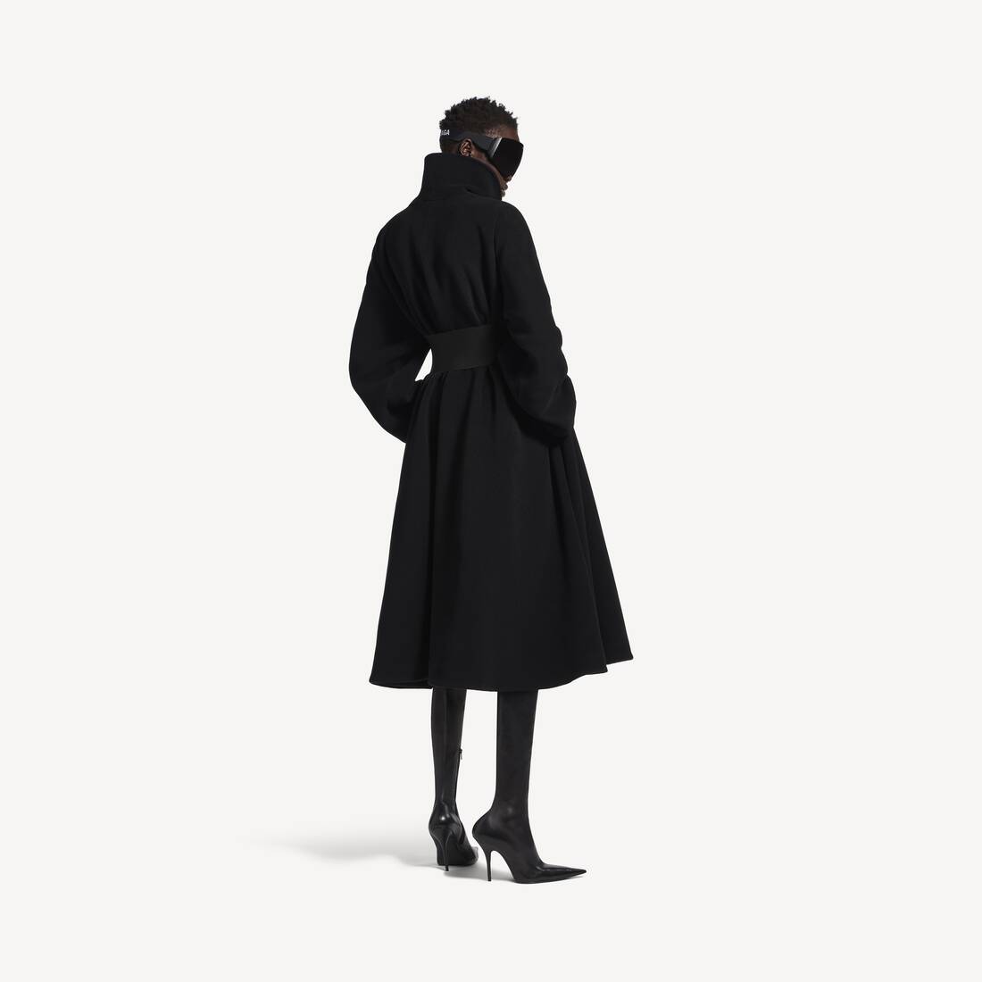 Women's Wrap Coat in Black | Balenciaga Netherlands EN - Image 4